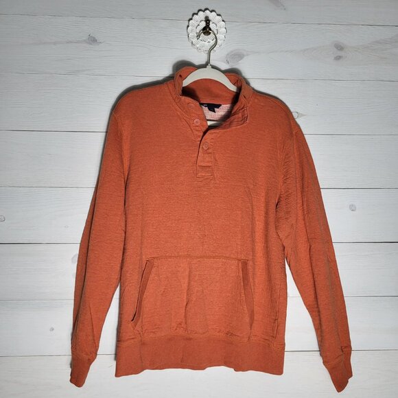 GAP Men Orange Large, 1/4 button up pullover. 100% cotton. Fall, preppy. - Picture 1 of 5